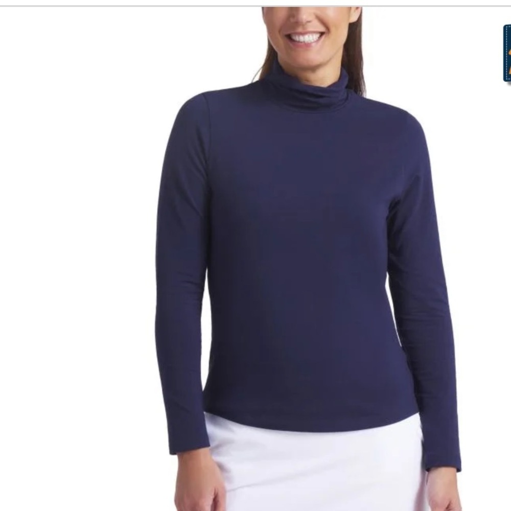 NWT PUMA Womens Charlotte Modalon Long Sleeve Golf Top Deep Navy